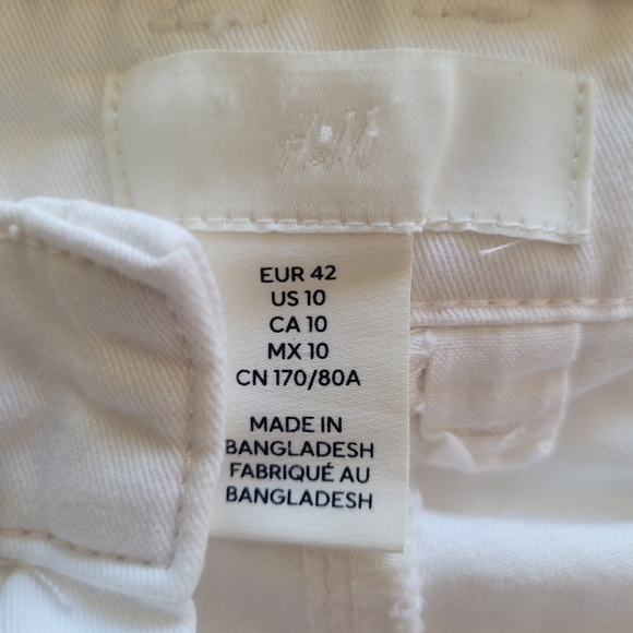 H&M white cargo pants - size 10 - Picture 6 of 7
